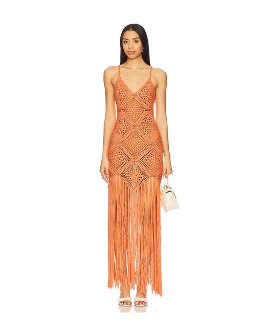 Line & Dot Orange Kleid Aus Häkelspitze Wandering