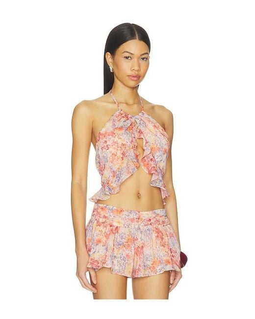 Lovers + Friends Pink Christine Top