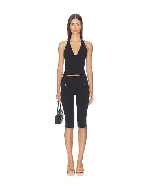 Oddli Black Button Capri