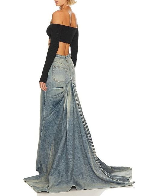 h:ours Blue Enya Maxi Skirt
