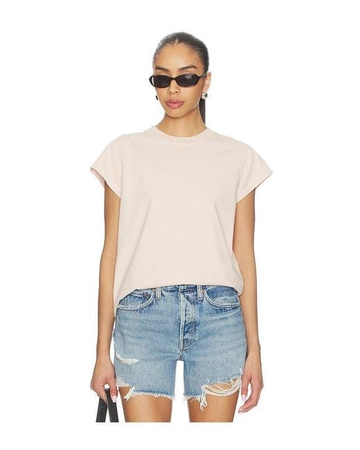 Agolde Blue Bryce Cap Sleeve Tee Shirt