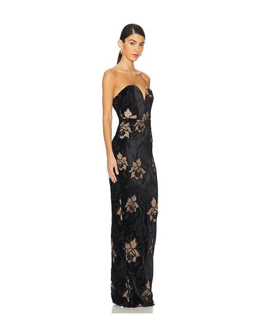 SAU LEE Black Viola Gown