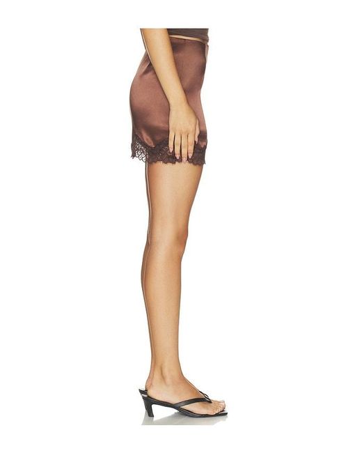 superdown Brown Petra Mini Skirt