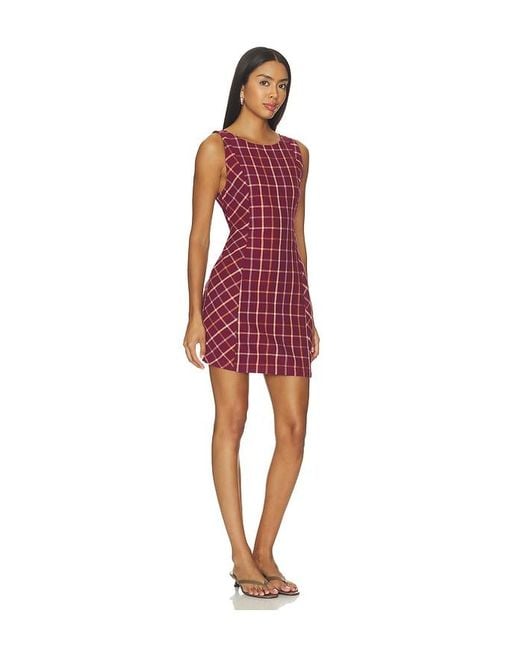 Free People Red Atlas Plaid Mini Dress