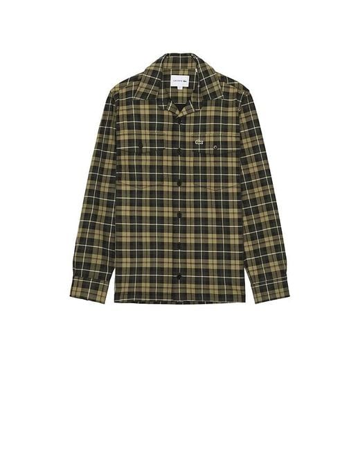 Lacoste Green Oversize Flannel Shirt for men