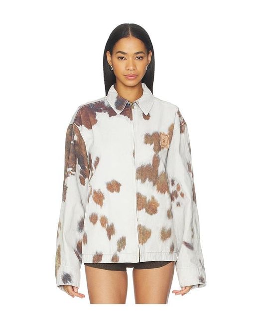 we11done Multicolor Cowhide Print Work Jacket