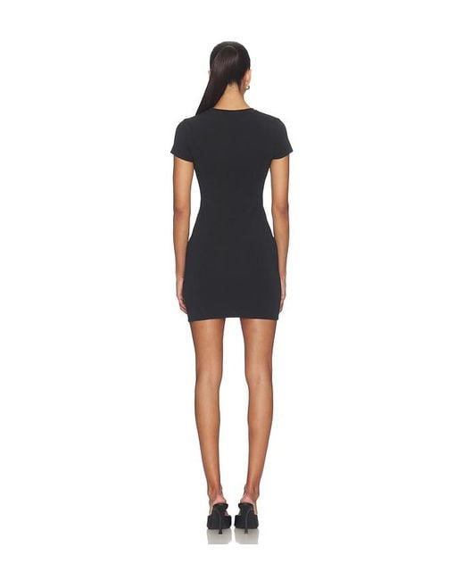 Alexander Wang Black Fitted Mini Dress With Logo Print