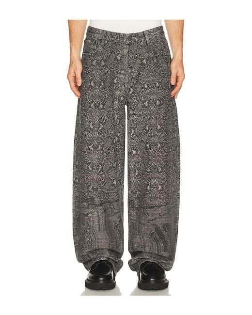 Daily Paper Black Denim Snake Oversized Jeans for men