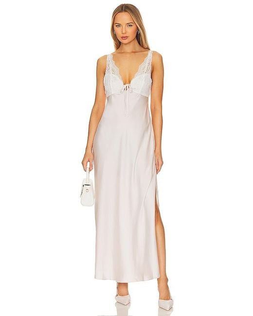 Free People White Country Side Maxi Slip