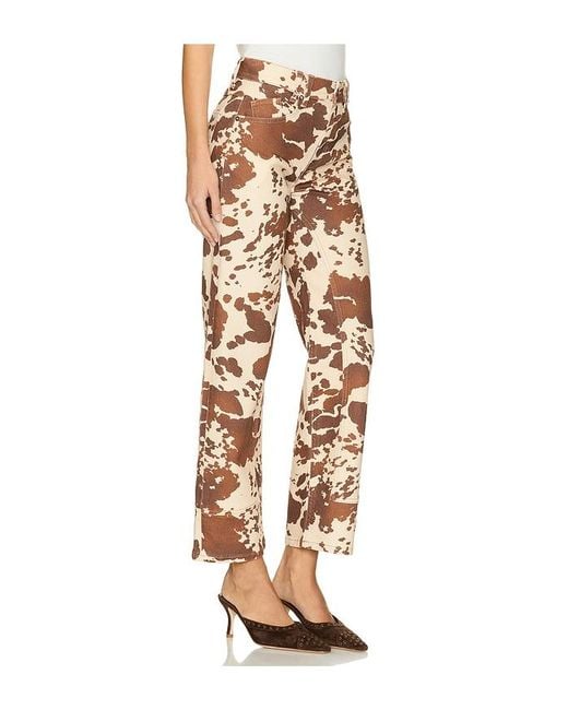 Free People White X We The Free Risk Taker Printed Wide Leg Jeans
