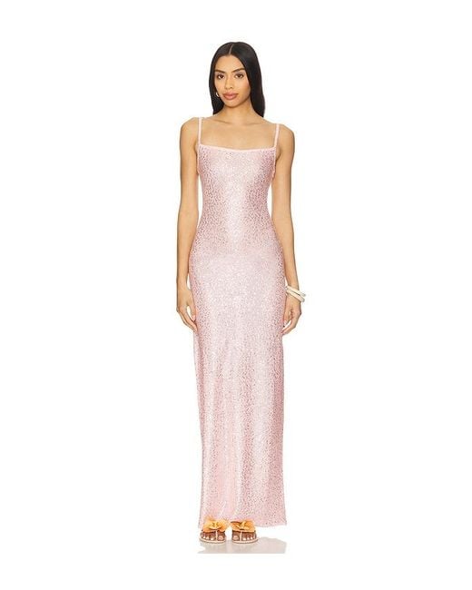 Lovers + Friends White Bria Sequin Maxi Dress