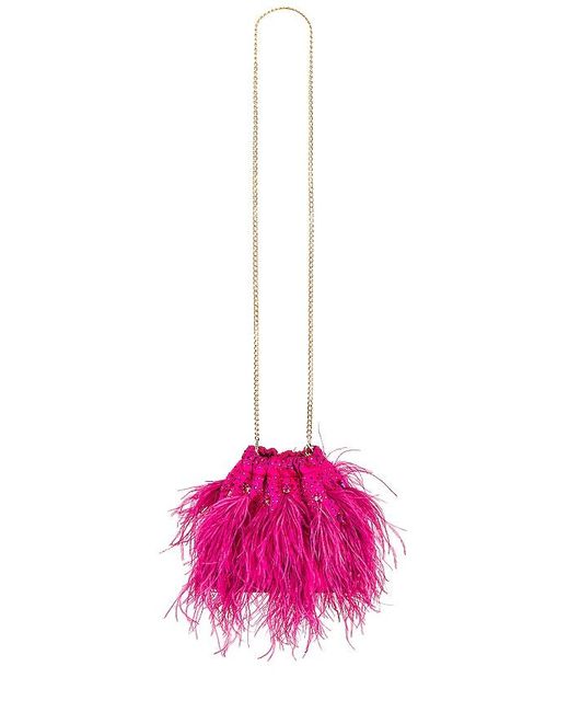 Olga Berg Pink Livvy Feather Pouch