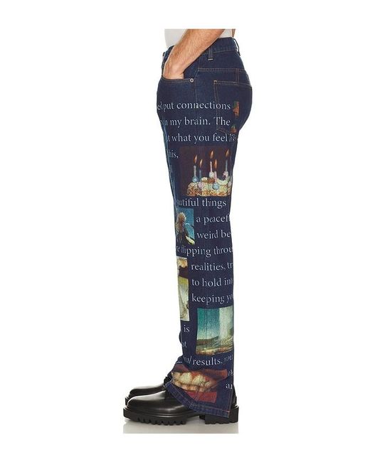 Pleasures Blue Connection Straight Leg Jeans for men