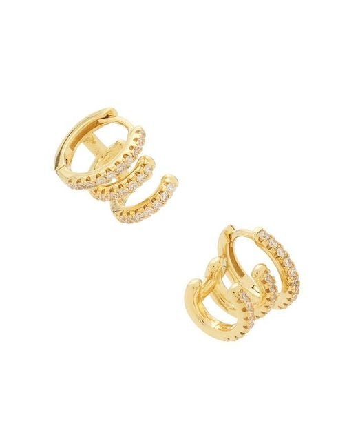 Shashi Metallic Katerina Triple Pave Earring