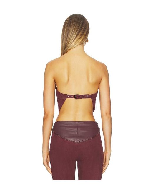 Urban Outfitters Red Hankerchif Whipstitch Top