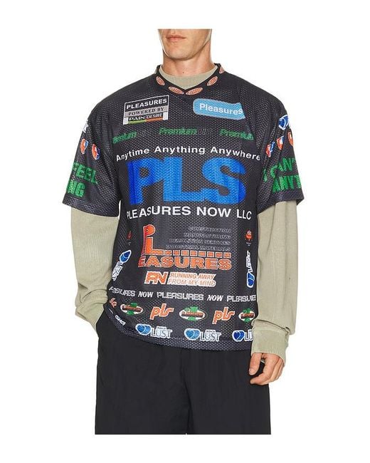 Pleasures Blue Oral Mesh Jersey for men
