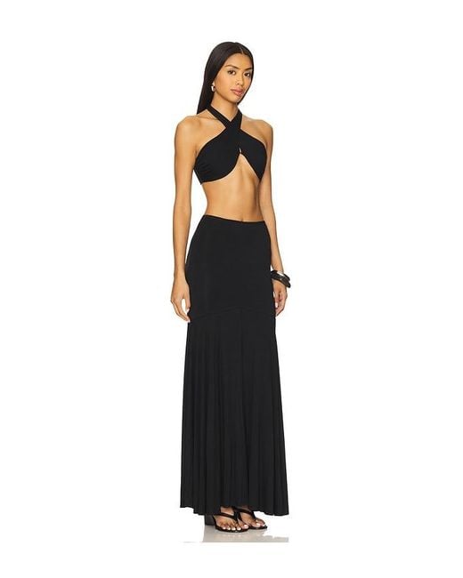 superdown Black Yasmina Maxi Skirt Set