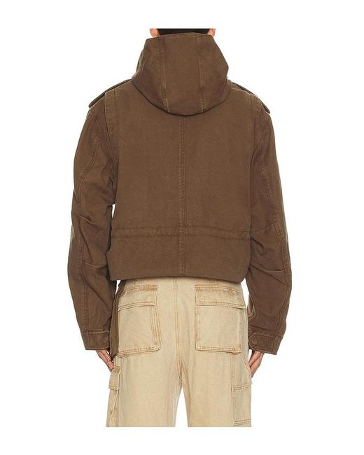 we11done Brown Folded Shortened Jacket for men