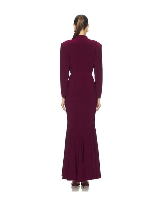 Norma Kamali Purple Single Breasted Fishtail Gown