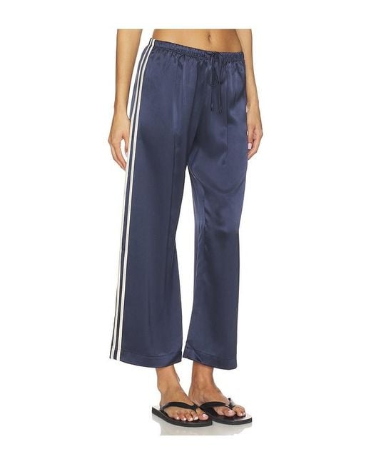 DONNI. Blue The Silk Stripe Crop Pant