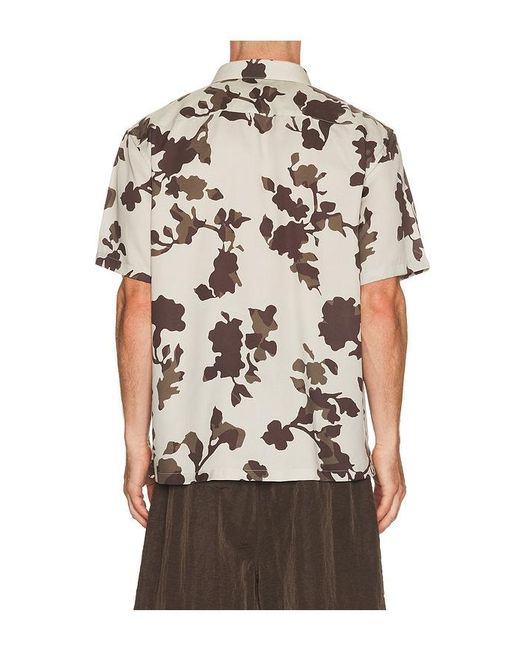Theory Brown Floral Lyocel Irving Shirt for men
