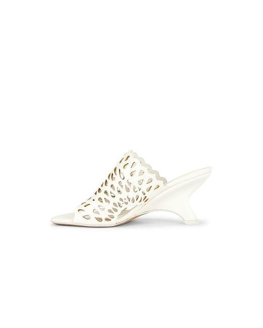 Jonathan Simkhai White Shadow Mule Laser Cut Leather Sandal