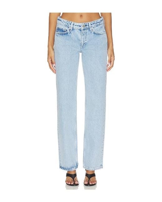 Rag & Bone Blue Harlow Low Rise Full Length Slim Straight Jeans