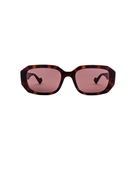 Gucci Red Generation Rectangular Sunglasses