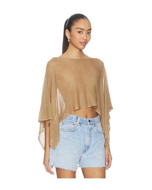 MORE TO COME Blue Orson Knit Poncho