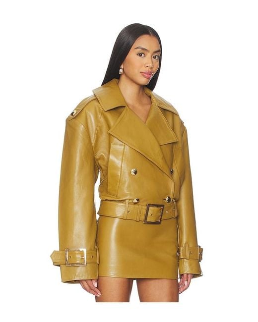 retroféte Yellow Malene Leather Jacket