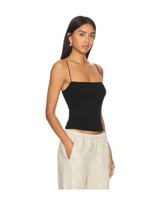 Enza Costa Black Silk Knit Strappy Essential Tank