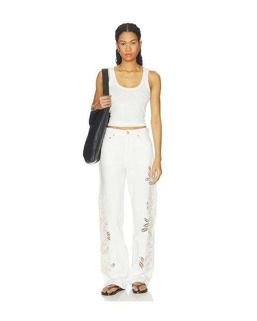 Rag & Bone White Shea Full Straight Jeans