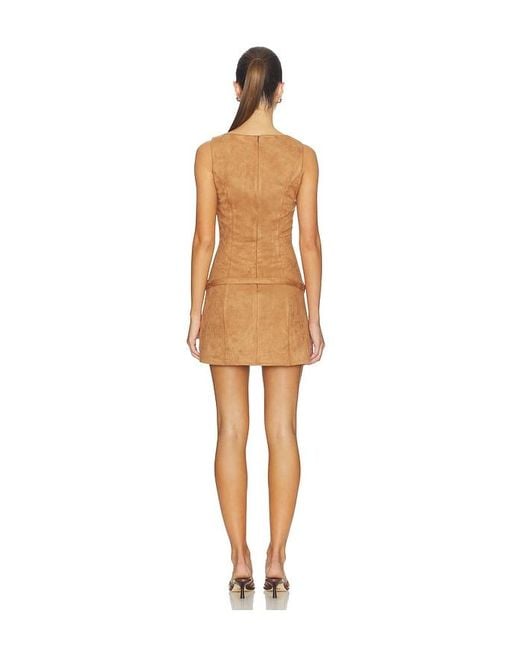 MORE TO COME Natural Rileigh Mini Dress