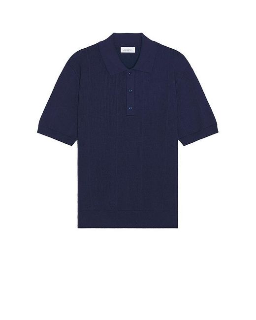 Saturdays NYC Blue Jahmad Knit Polo for men