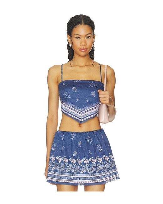 LoveShackFancy Blue Mollie Top
