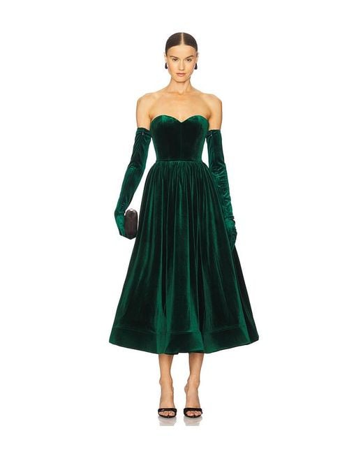 Bronx and Banco Green Midikleid Aus Samt Inara