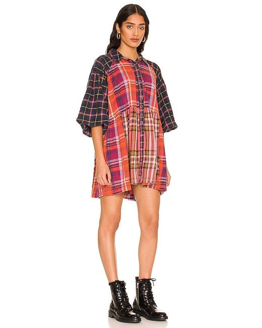 Flannel Moon Bay Mixed Plaid Top 