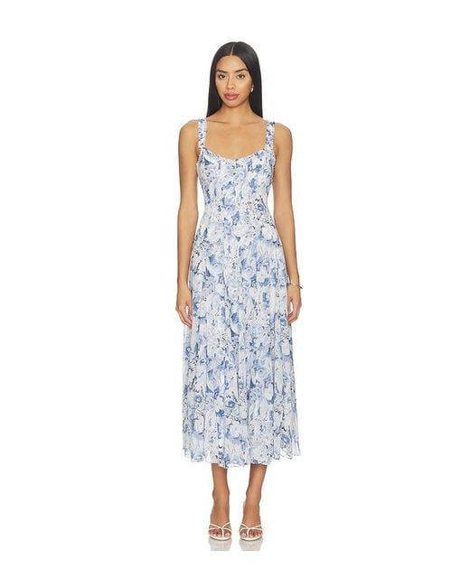 Cinq À Sept Blue Heirloom Petals Marmo Dress