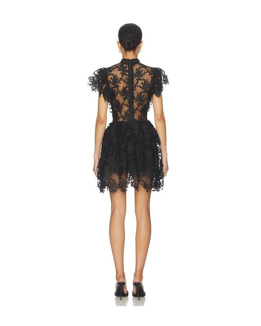 Bardot Black Tarryn Ruffle Lace Mini Dress