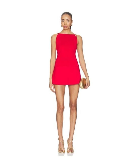 Cult Gaia Red Georgette Top