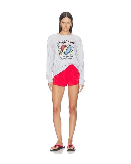 Junk Food Red Grateful Dead Live 1988 Raglan Crew Fleece Sweatshirt