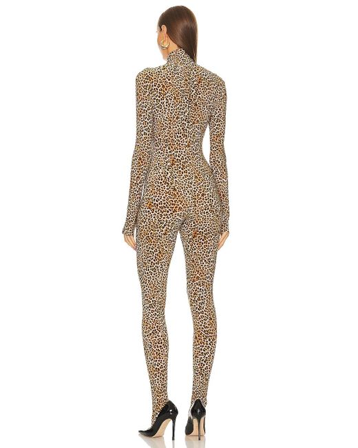 Norma Kamali Slim Fit Turtle Catsuit With Footsie in Natural | Lyst