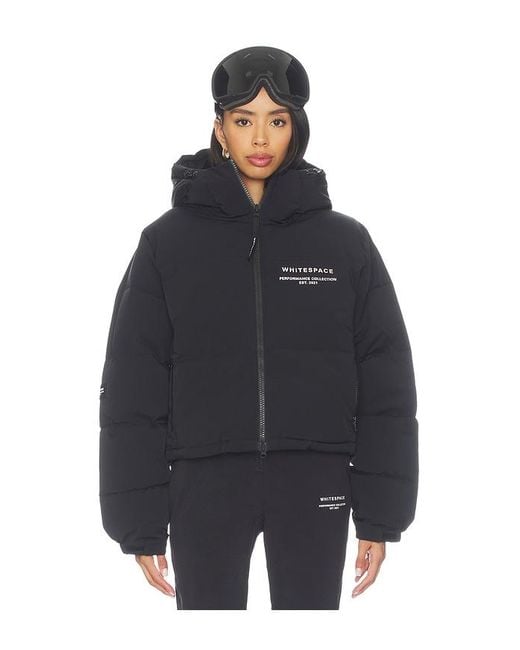 White/space Blue Cropped Puffer Jacket