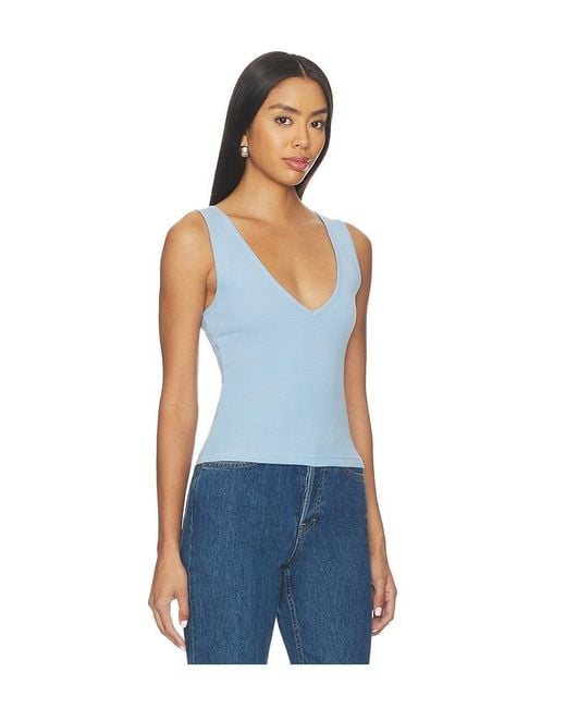 GRLFRND Blue V-Neck Muscle Tank
