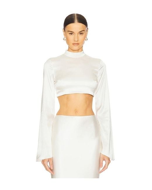 LOBA White Isabelle Crop Top