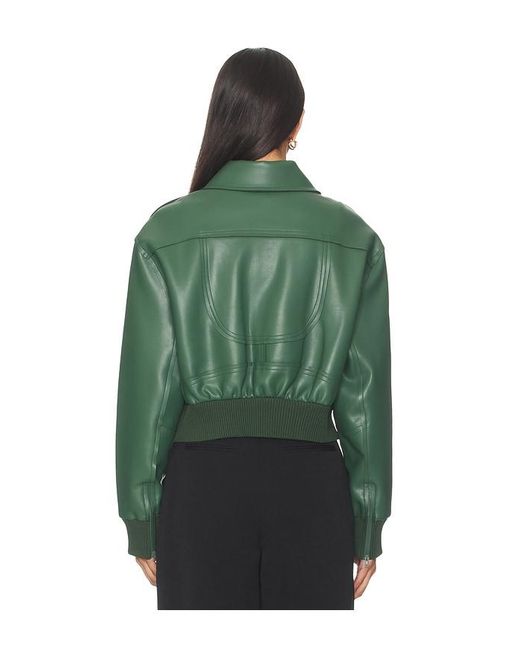 Norma Kamali Green Zip Front Classic Cropped Jacket