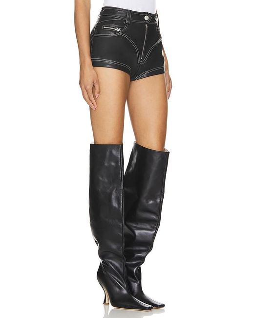 Lovers + Friends Black Sabrina Faux Leather Short