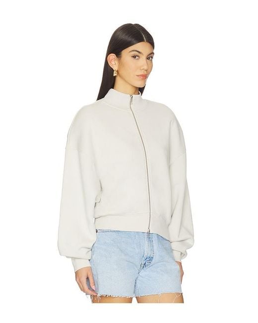 Agolde White Jensen Zip Up Sweatshirt