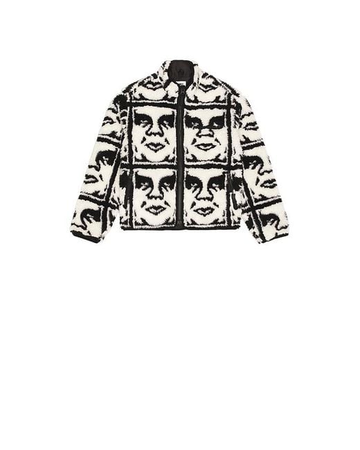 Chaqueta Sherpa Repeated Icon En Color Negro Talla (También En M, S, Xl/1X) Obey de hombre de color Black