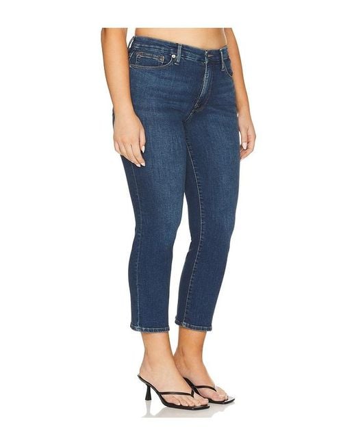 GOOD AMERICAN Blue Good Petite Straight Jeans